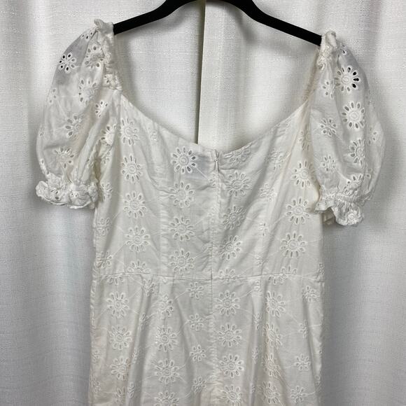 Hello Molly White Eyelet Saved By The Bell Mini Dress Sz.L/US 8 - Picture 12 of 16